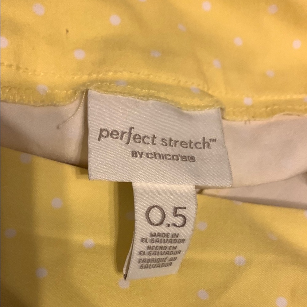Chico's Yellow Polka Dot Ankle Pants